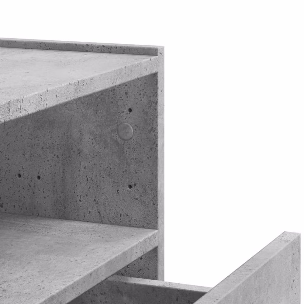 Berkfield Home Wall-mounted Bedside Cabinet, Concrete Grey, W: 45 cm, D: 30 cm, H: 35 cm – 5
