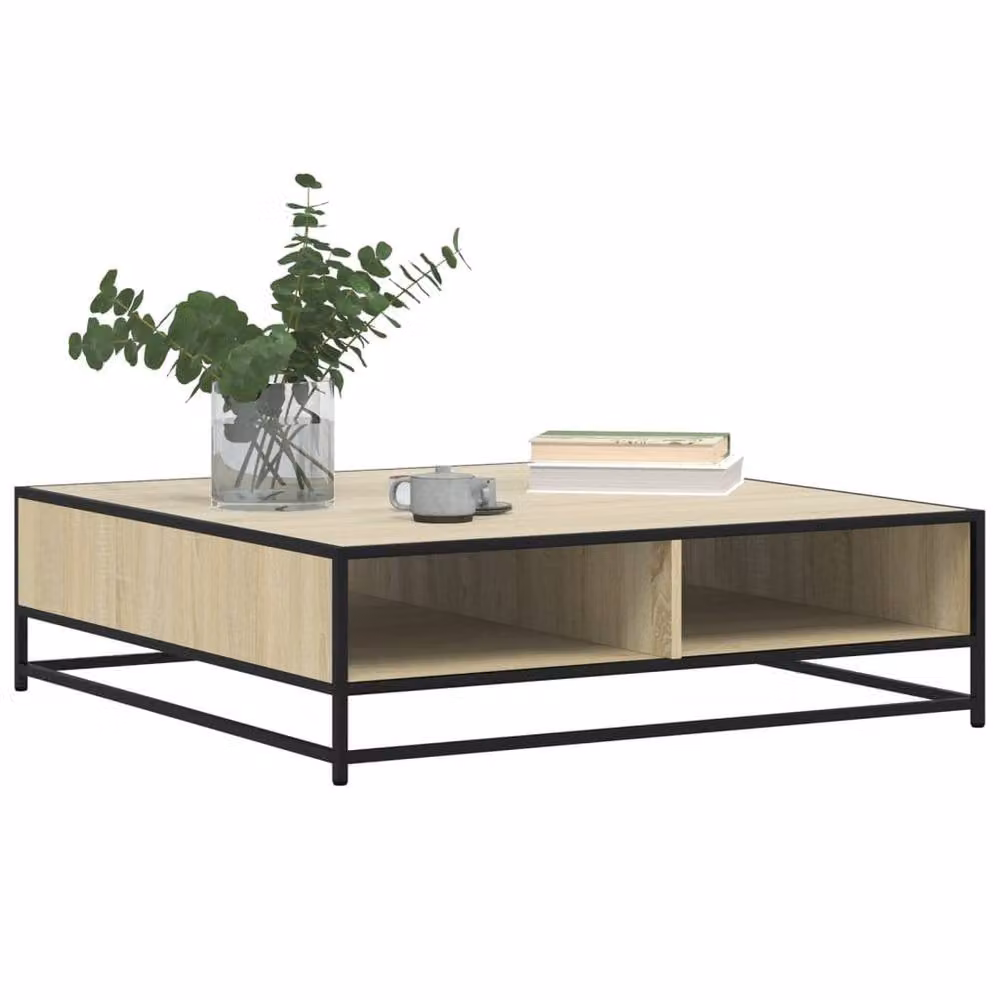 Berkfield Home Sonoma Oak Coffee Table in Brown, W/D/H: 100 x 100 x 30 cm – 3