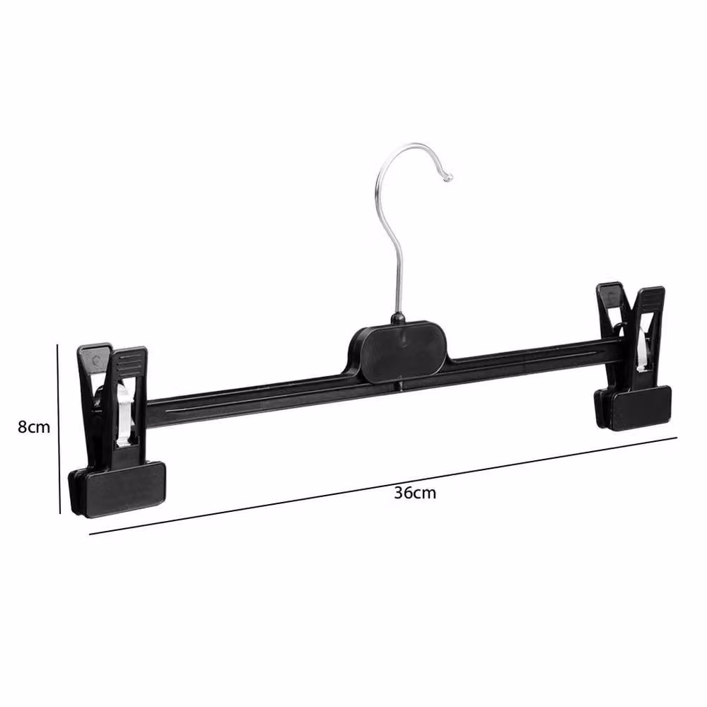 SPETLEK Black Plastic Adjustable Clip Hangers with Swivel Hook, 15 Pieces – 2