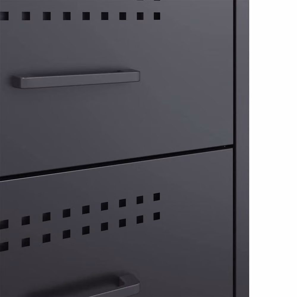 Berkfield Home Durable Metal Bedside Cabinets, 2 Pack, Anthracite, W/D/H: 36 x 39 x 50.5 cm – 5