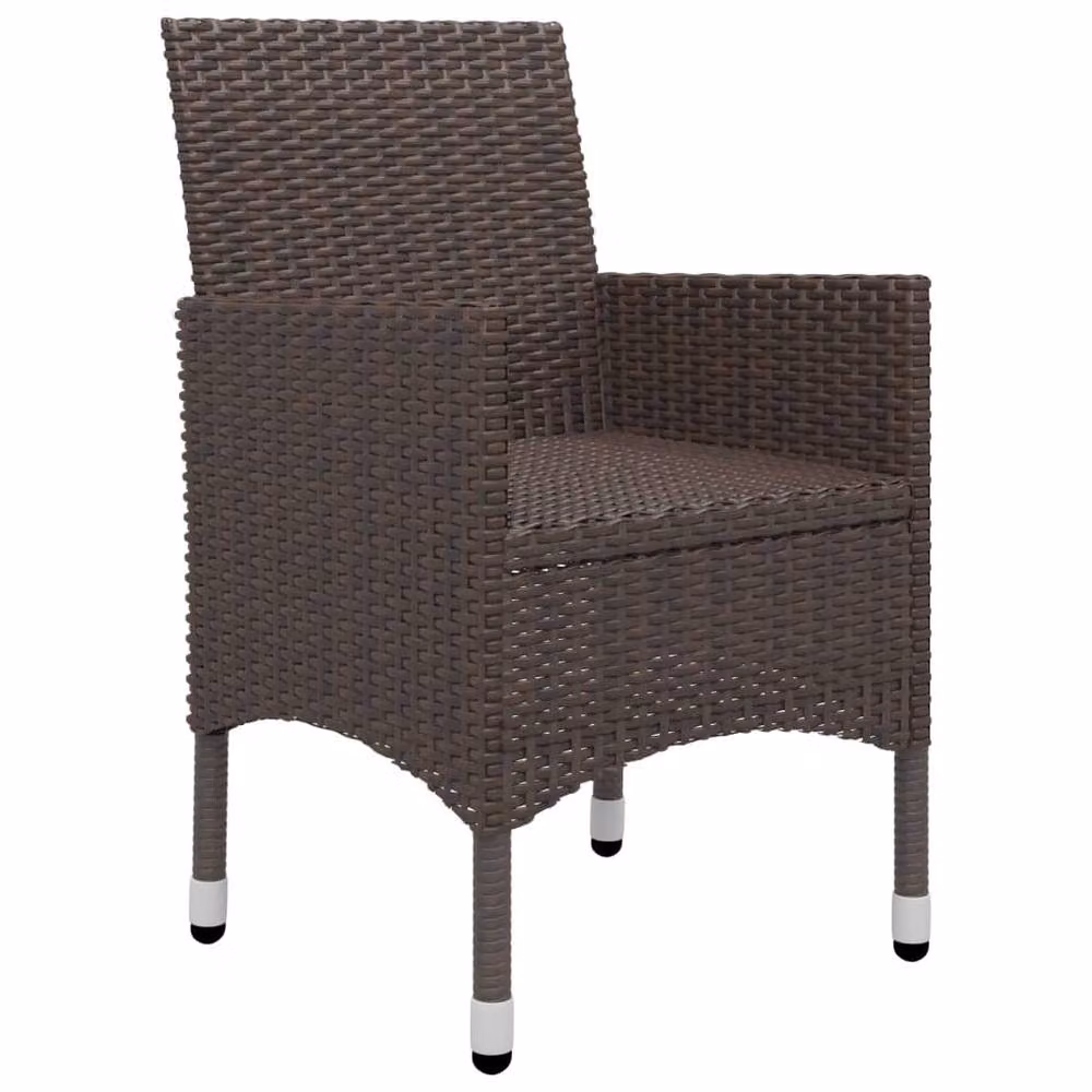 Berkfield Home 5 Piece Garden Dining Set with Brown Cushions – 2