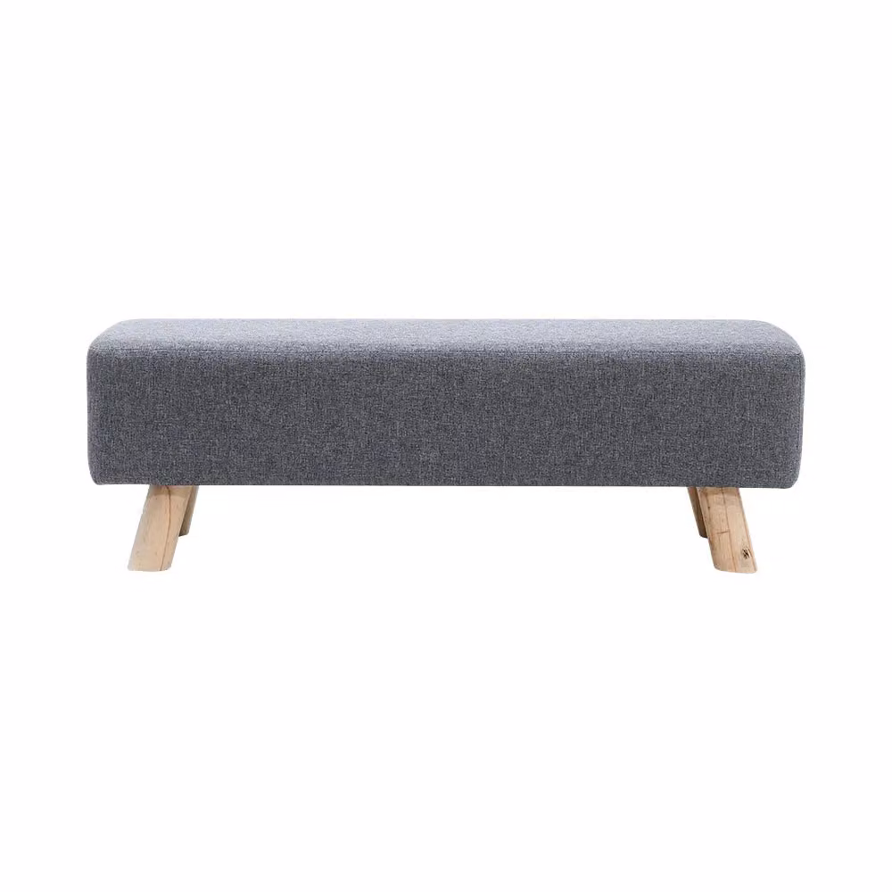 Living and Home Dark Grey Rectangular Tofu-shaped Footstool, Width: 81 cm – 2