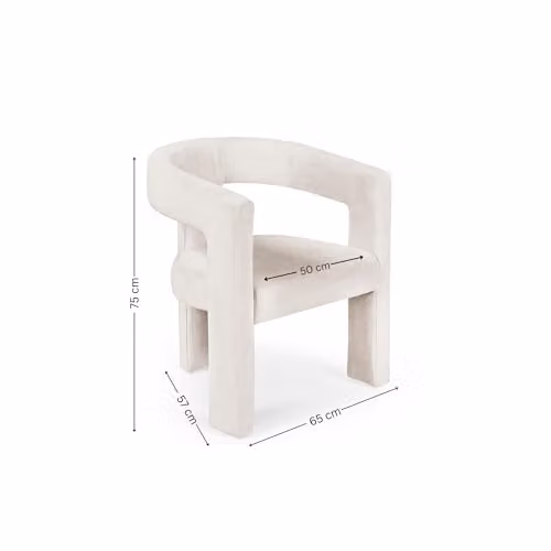 Julian Bowen Elara Modern Upholstered Accent Chair in White and Beige, H75 x W56 x D64 cm – 2