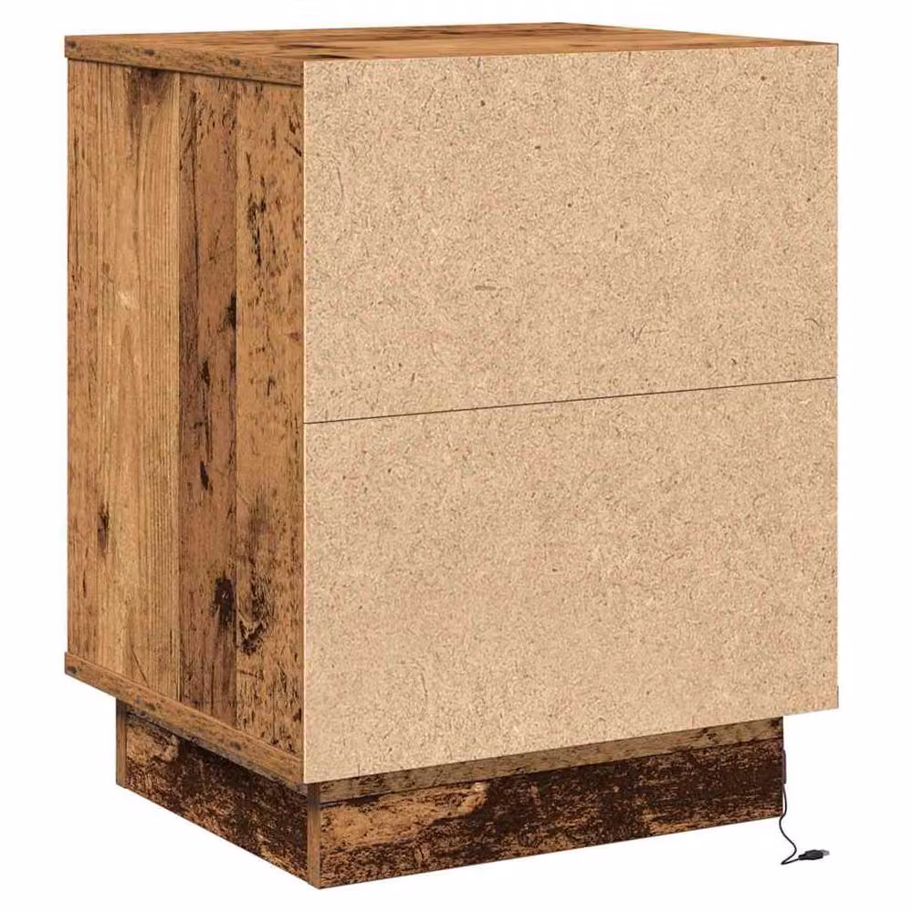 Berkfield Home Traditional Bedside Cabinet with Integrated LED Lights, Brown, W: 39 cm, D: 34.5 cm, H: 50 cm – 5