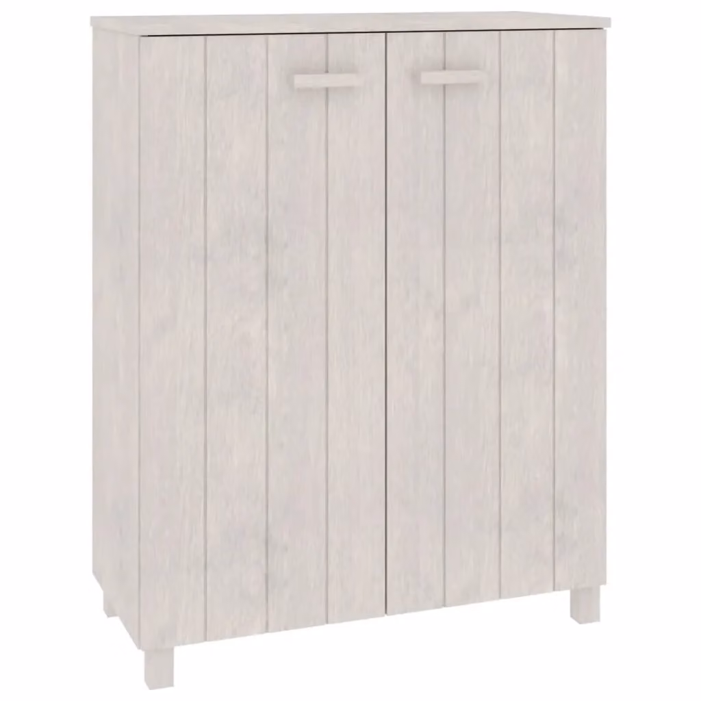 Berkfield Home HAMAR White Solid Wood Pine Shoe Cabinet, W/D/H: 85 x 40 x 108 cm – 2