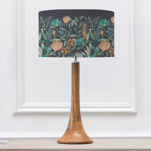 Voyage Maison Kinross Small Table Lamp with Fortazela Eva Tall Lampshade in Brown and Multicolour – 1
