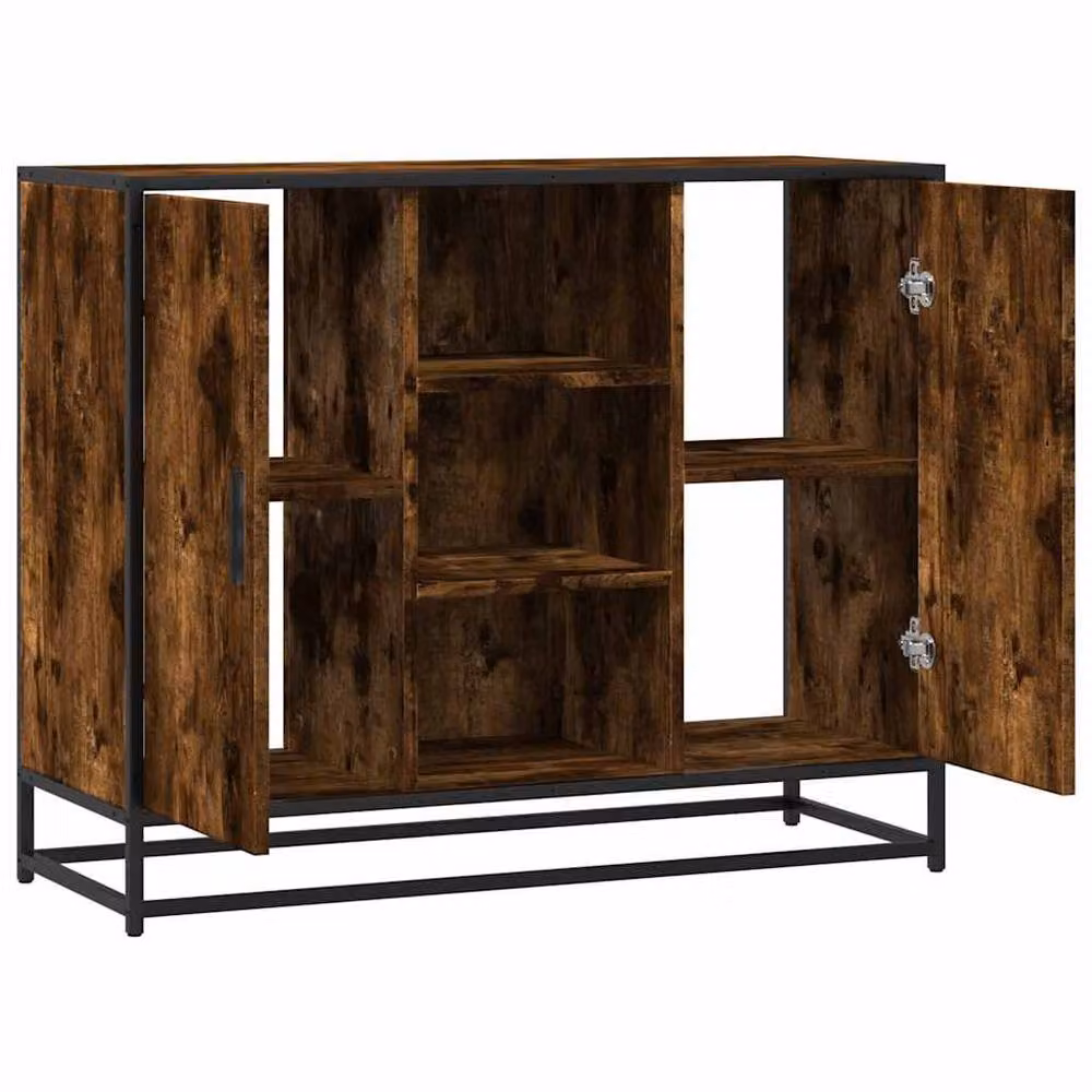 Berkfield Home Smoked Oak Sideboard in Brown, W/D/H: 92 x 35 x 76 cm – 2