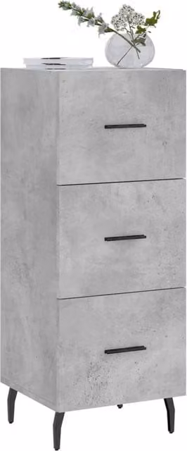 Berkfield Home Industrial Sideboard in Concrete Grey, W/D/H: 34.5 x 34 x 90 cm