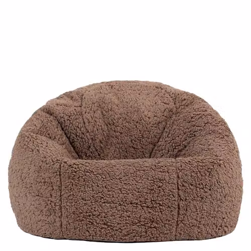 icon Kingston 2 Pack Kids Teddy Berber Fleece Classic Dome Bean Bags in Brown – 3
