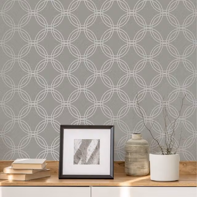Superfresco Easy Serpentine Geometric Abstract Wallpaper in Grey