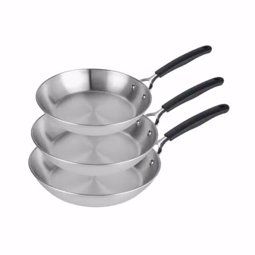 Prestige Made to Last Uncoated Stainless Steel Frying Pan Set, Silver