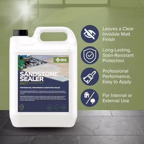 StoneCare4U Sandstone Sealer Matt Finish, 5L Transparent Exterior Natural Stone Sealant for Sandstone, Limestone and Slate – 2
