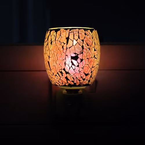 Aroma Accessories Silver Multicolour Glass Mosaic Electric Plug-In Wax Melter