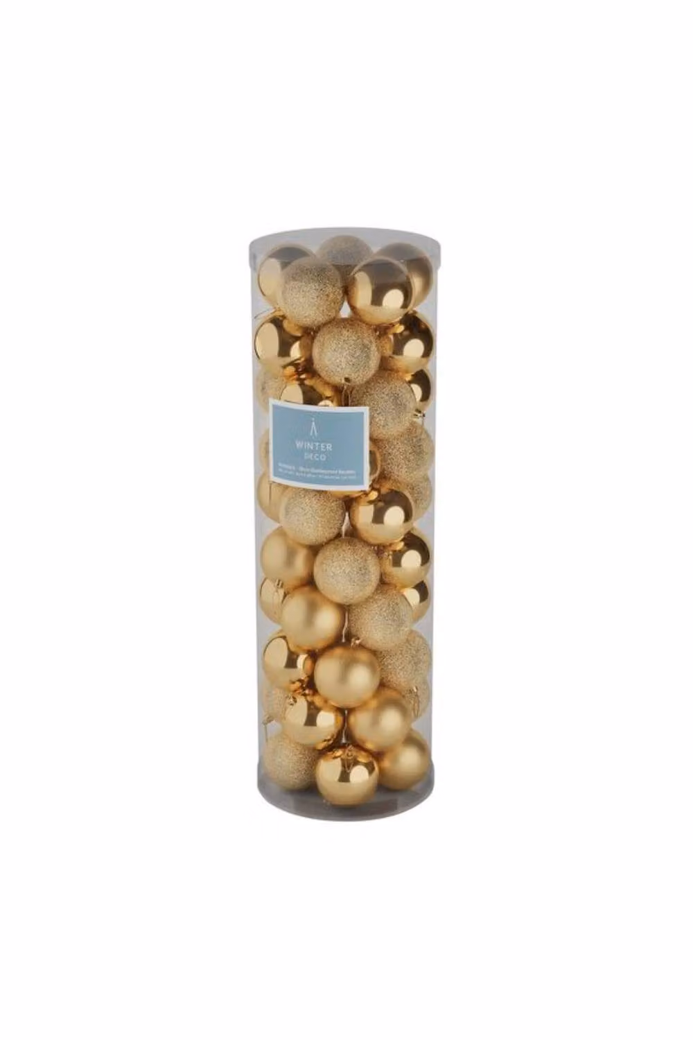 KDMD 48 Gold Round Plastic Christmas Bauble Ornaments, Diameter: 10 cm – 2