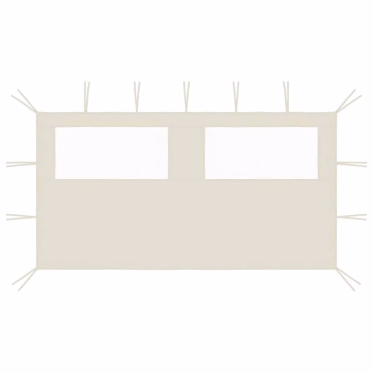 Berkfield Home Gazebo Sidewall with Windows, Beige, W: 400 cm, D: 200 cm