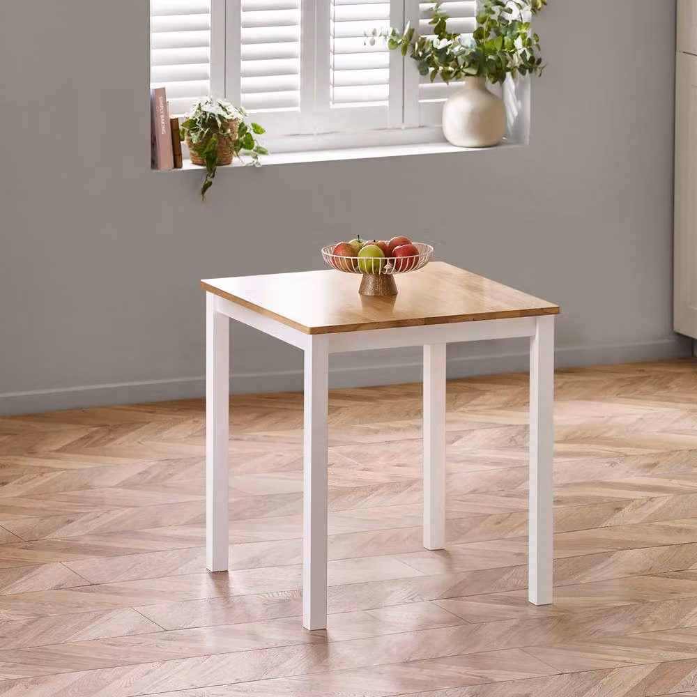 Cheshire Linwood Square Dining Table in White and Oak, W/D/H: 69 x 69 x 69 cm – 2
