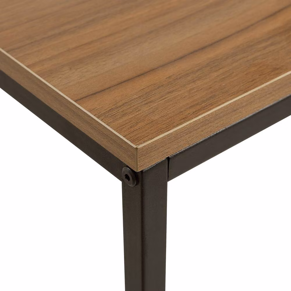 Wyld and Coco Industrial Console Table with Dark Brown Melamine Top and Black Metal Frame, W/D/H: 100 x 30 x 75 cm – 3