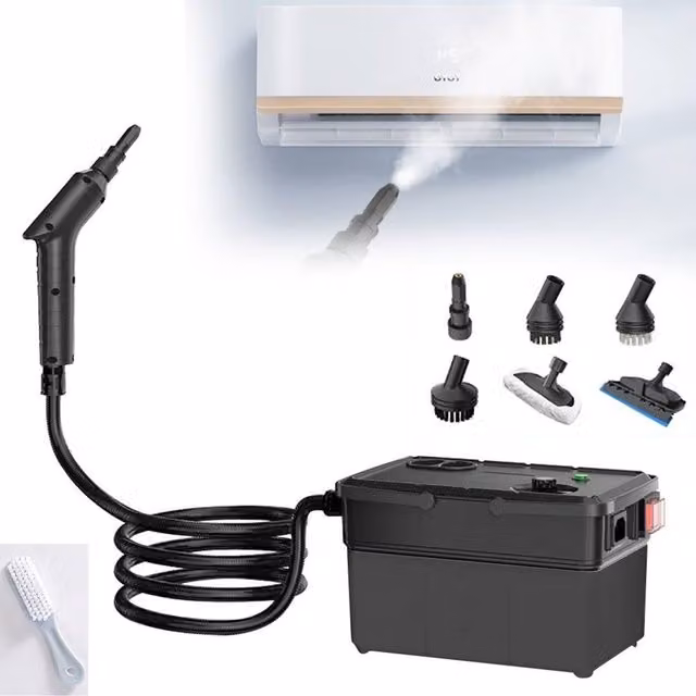 Ventryn Handheld Portable High Temperature Steam Cleaner in Black