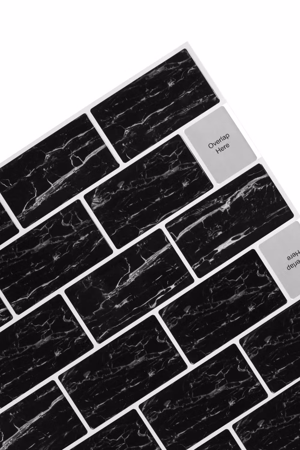 Living and Home 10 Piece Portoro Black Marble 3D Peel and Stick Subway Wall Tile Stickers – 4