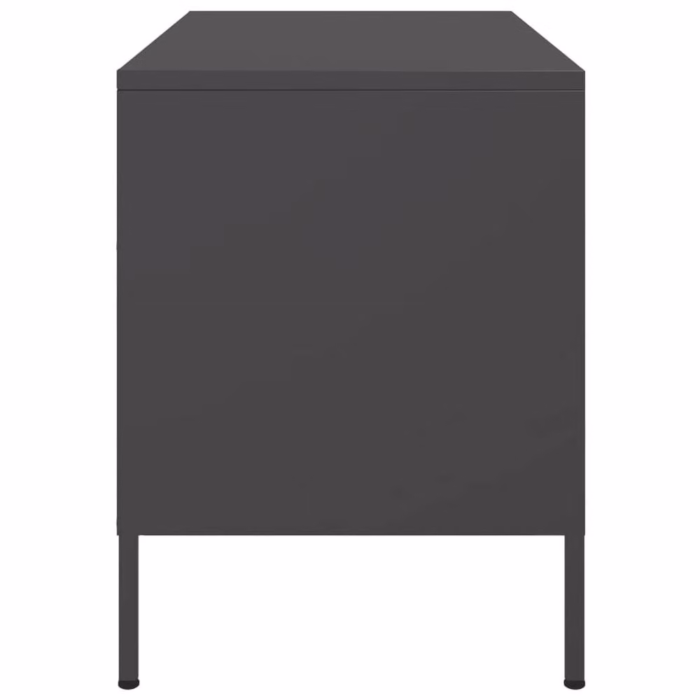 Berkfield Home Set of 2 Black Steel TV Cabinets, W/D/H: 68 x 39 x 50.5 cm – 5