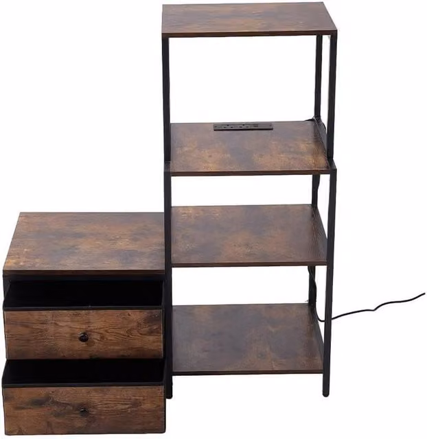 KORVIXA Brown Kitchen Storage Bakers Rack Shelf Stand, W: 70 cm, H: 65 cm – 1
