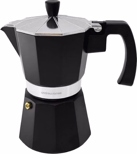 Andrew James Stove Top Moka Pot in Black