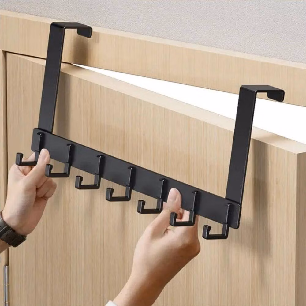 SPETLEK Metal Clothes and Coat Rack with 7 Hooks in Black – 2