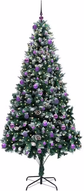 Berkfield Home Beautiful Artificial Green Christmas Tree with 300 LEDs and Stand, H: 130 cm