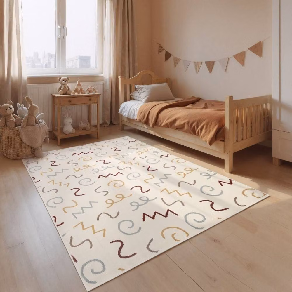 THE RUGS Adventures Fiete Kids Rug, Cream Multicolour, W: 120 cm, L: 170 cm – 3