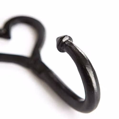 Hammer and Tongs Black Powder-Coated Iron Wall Mounted Hanging Hook, W: 6.5 cm, H: 13.0 cm – 2