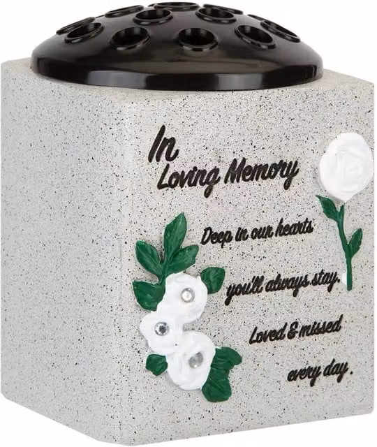 VFM e-Store Memorial Ornament Planter Pot, Grey, W: 14 cm, D: 13.5 cm