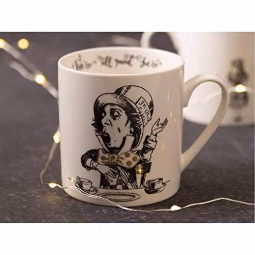 Creative Tops Alice in Wonderland Bone China Mug, White, 350 ml – 2