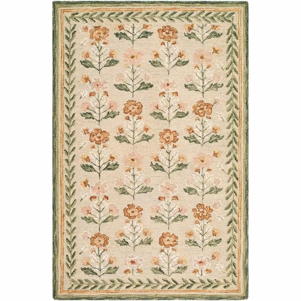 Livabliss Fairfax Hand Tufted Wool Floral Rug in Green, Beige and Pink, W: 200 cm, D: 275 cm – 2