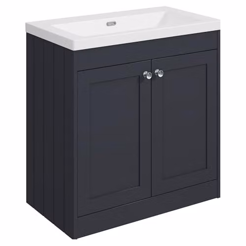 Balterley Floor Standing 2 Door Vanity Unit with Basin and Rectangular Sink, Matt Anthracite Grey, W/D/H: 80 x 52.5 x 80 cm – 3