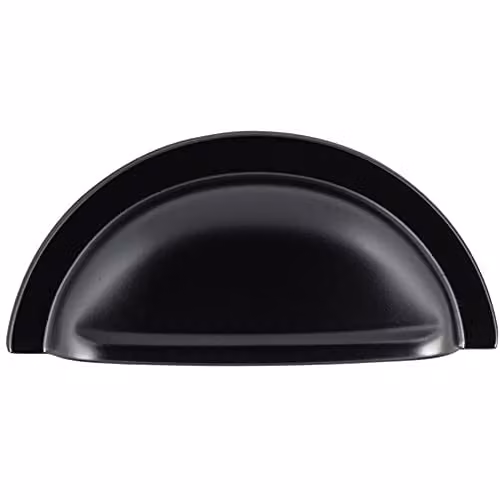 Loops Matt Black Metal Cabinet Cup Pull Handle – 1