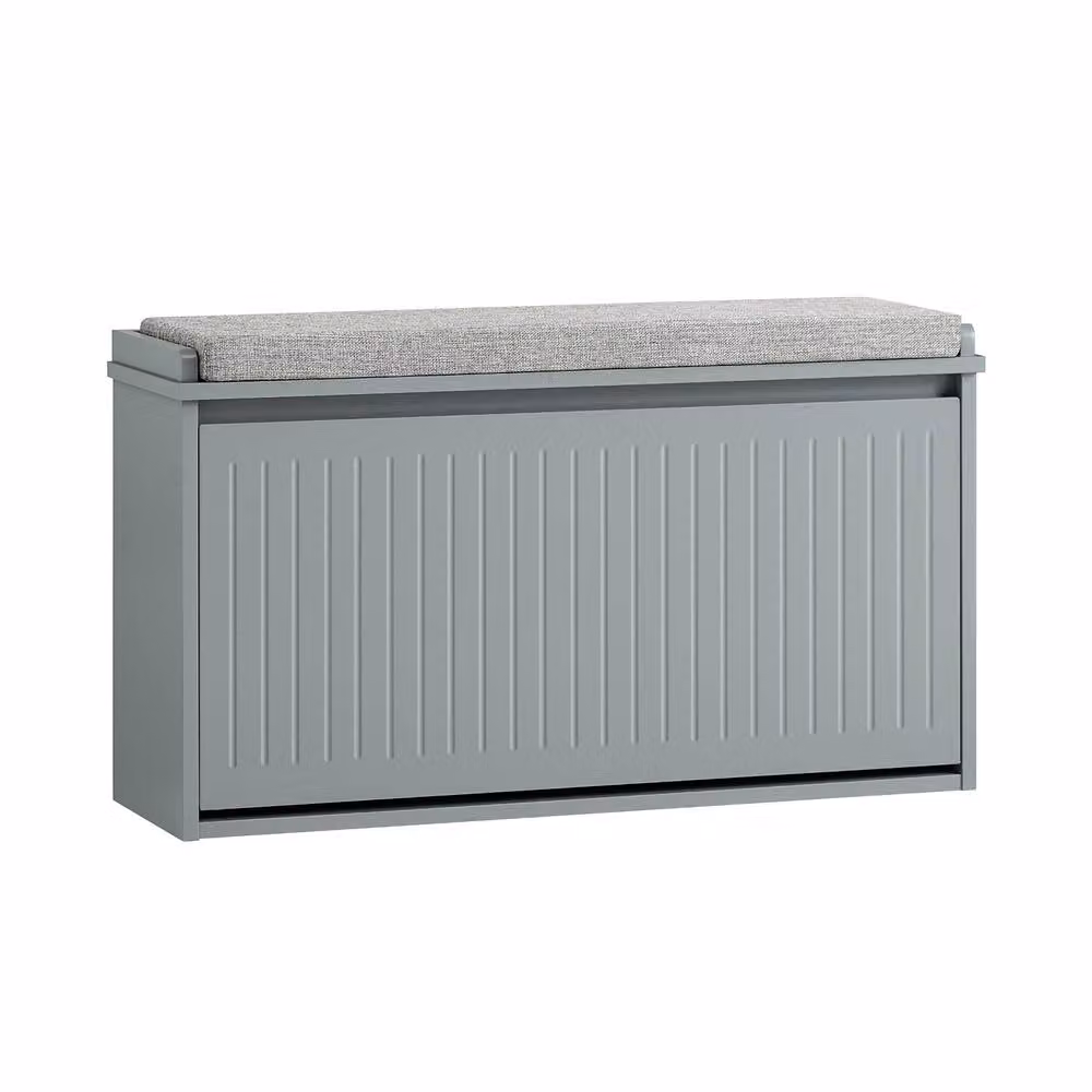 SoBuy Modern Grey Fabric Shoe Rack and Hallway Bench – 2