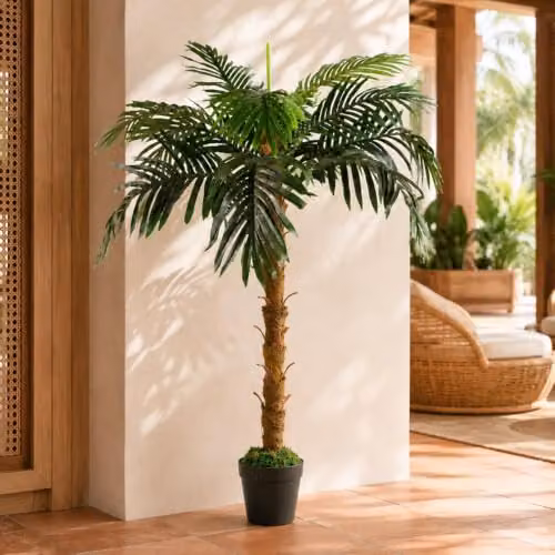 Leaf Design UK Large Realistic Artificial Princess Palm Tree in Green, Height: 130 cm – 2