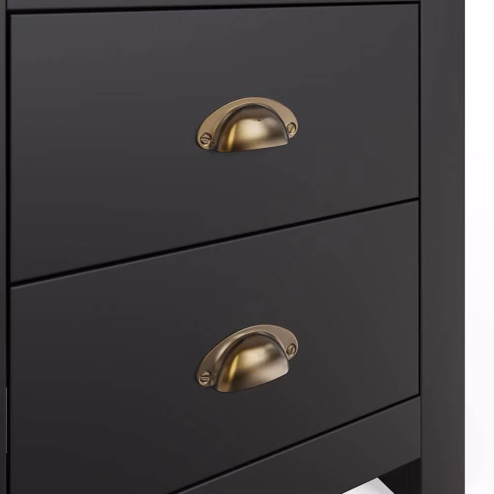 GFW Lancaster 2 Drawer Bedside Table in Black Oak Matt Finish – 3