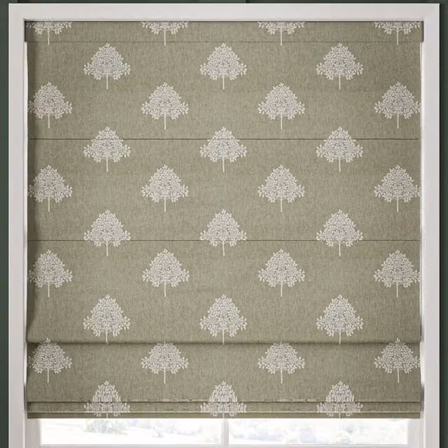 William Morris At Home Marigold Tree Embroidery Made to Measure Blackout Roman Blind in Green