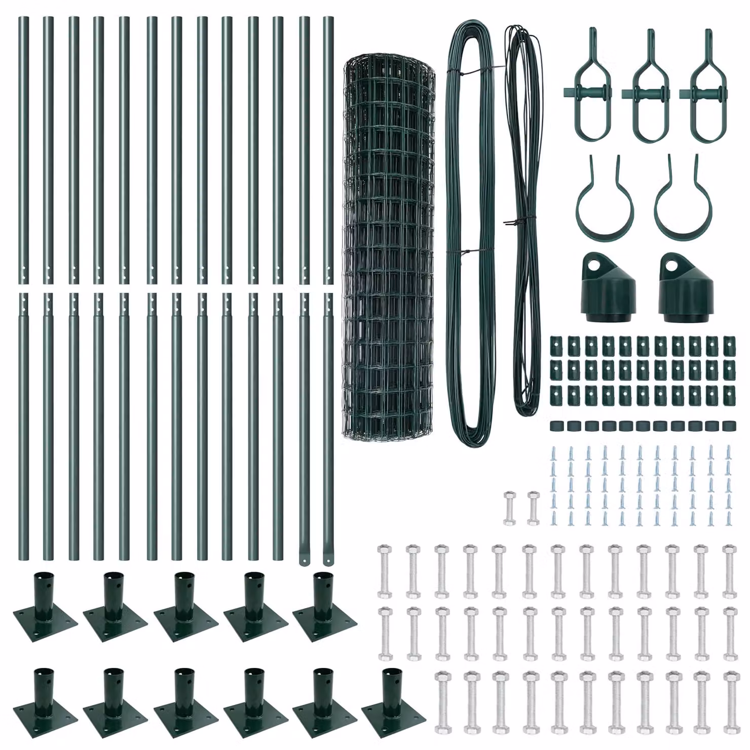 Berkfield Home Euro Fence with 13 Flanged Posts, 1 x 25 m, Galvanised Steel in Silver – 2