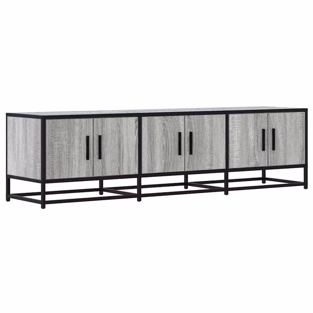 Berkfield Home Grey Sonoma Industrial TV Cabinet in Engineered Wood and Metal, W/D/H: 150 x 35 x 41 cm – 2