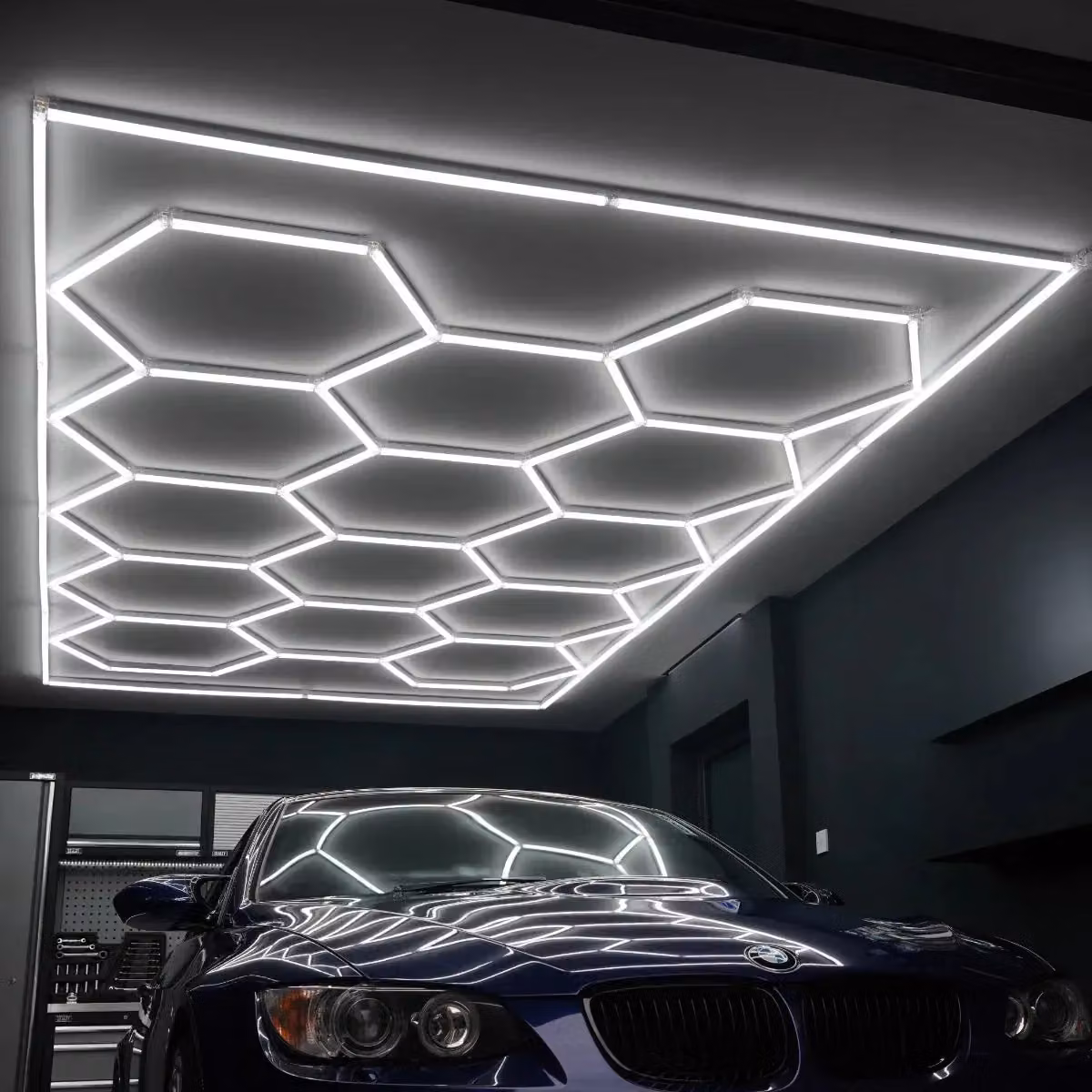 Monstershop Hexagon LED Ceiling Light, White, W/D/H: 35.56 x 35.56 x 14.0 cm – 6