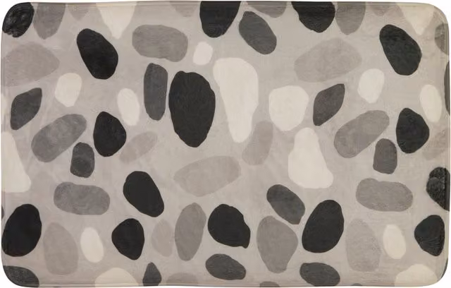 Premier Housewares Orsina Soak Non-Slip Bath Mat Set, Grey and White Pebble Pattern, W: 80 cm, D: 50 cm, H: 1 cm – 2
