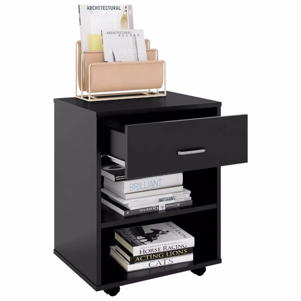 Berkfield Home Rolling Cabinet in Black, W/D/H: 46 x 36 x 59 cm – 4