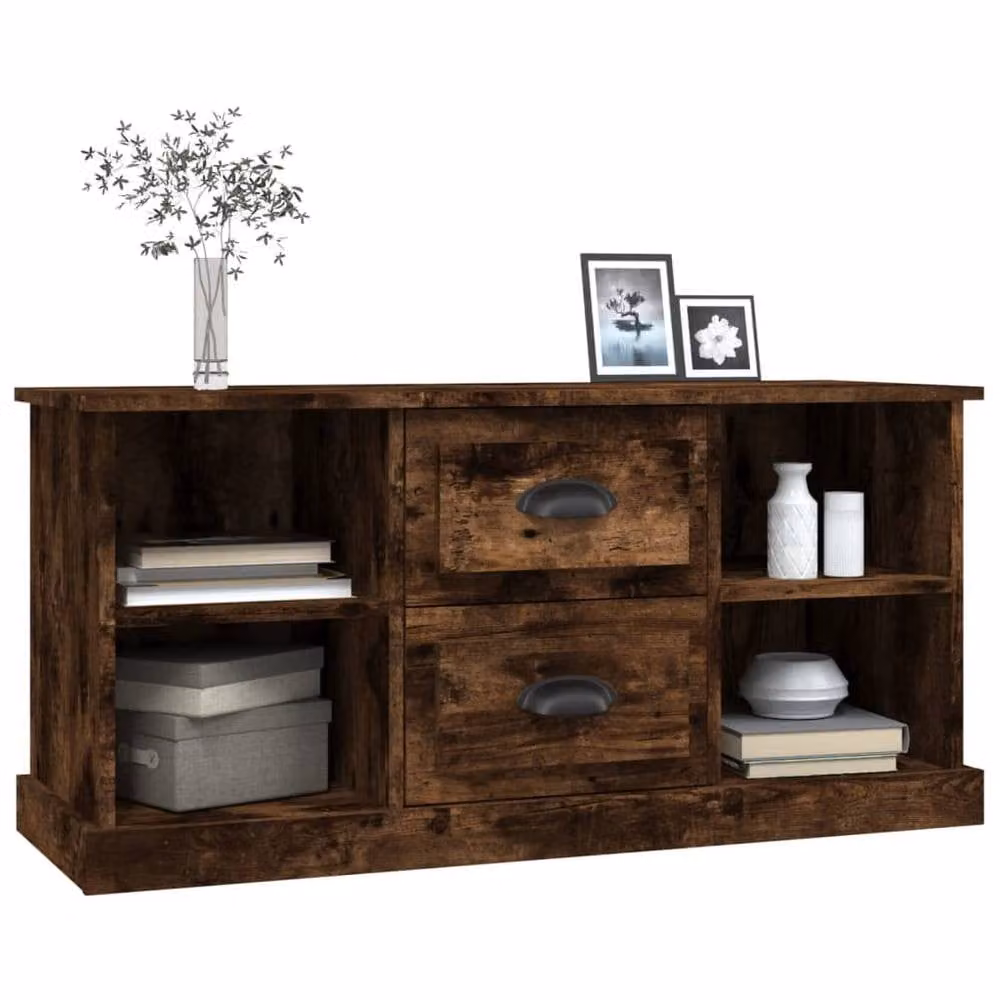 Berkfield Home Smoked Oak TV Cabinet in Brown, W/D/H: 99.5 x 35.5 x 48 cm – 3
