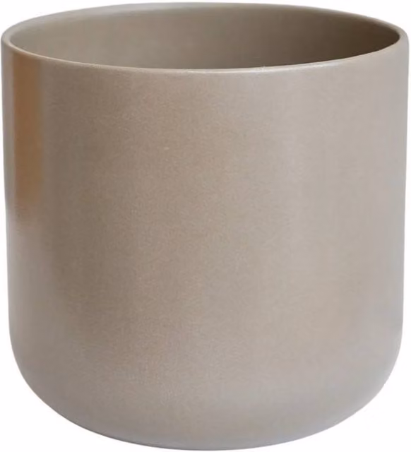 Lemon Pavilion Lisbon Ceramic Planter in Greige, W: 26 cm, D: 26 cm, H: 26 cm