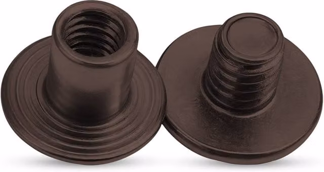 Neel Blue Black Brass Chicago Screw Rivets, Countersunk Flat Head, 10pcs, W/D/H: 9 x 6 x 9 mm