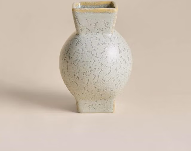 M&S Small Round Flare Ceramic Tabletop Vase in Blue