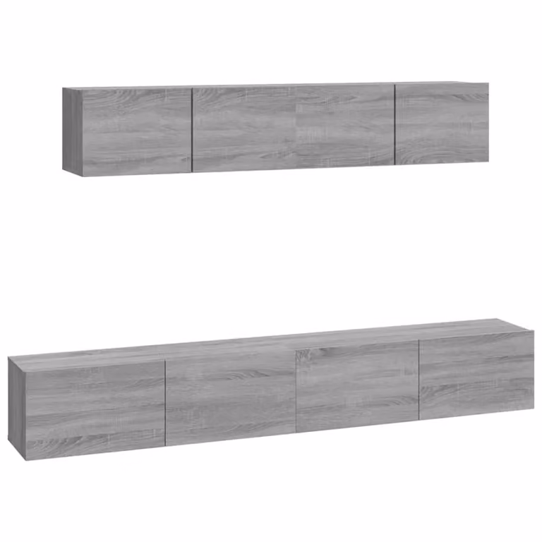 Berkfield Home 4 Piece Grey Sonoma Wall Mounted TV Cabinet Set