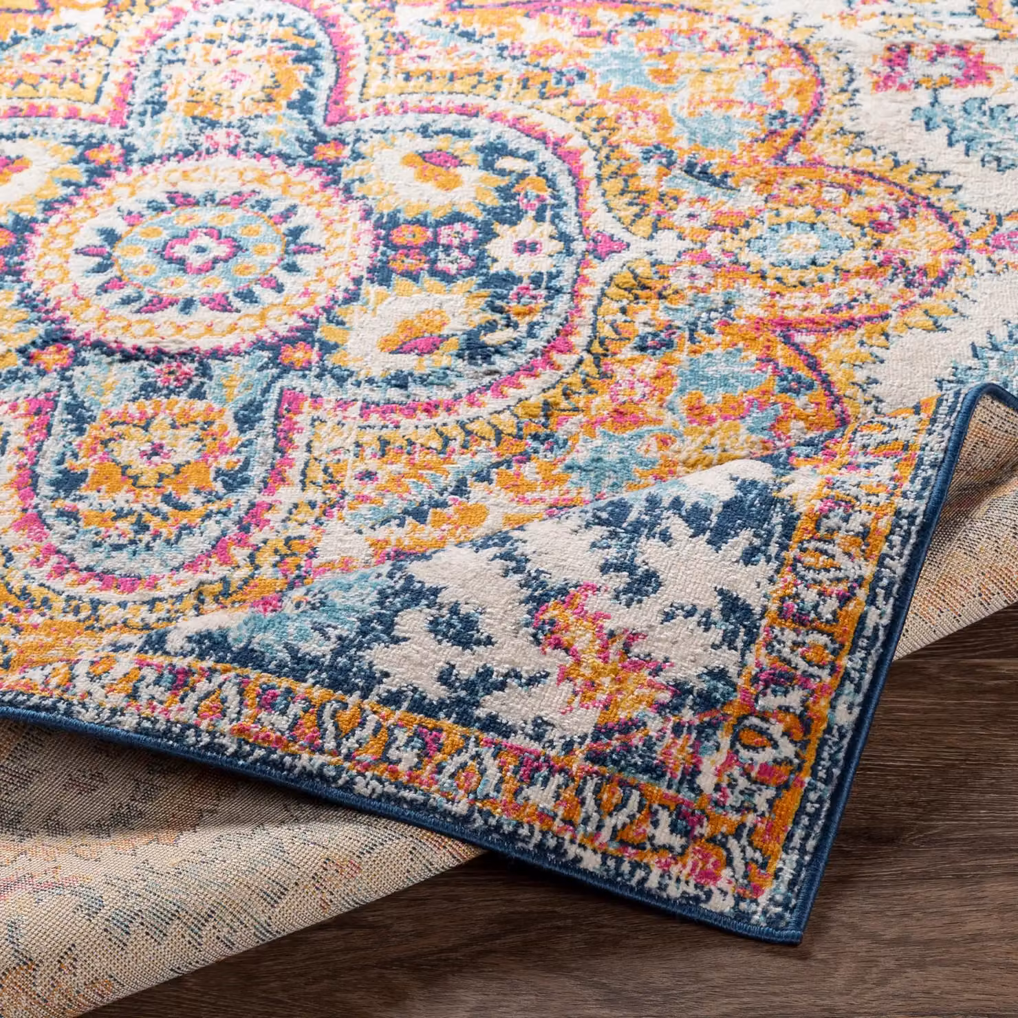 Livabliss Floransa Vintage Boho Living Room Rug in Navy Multicolour, W: 80 cm, L: 220 cm – 3